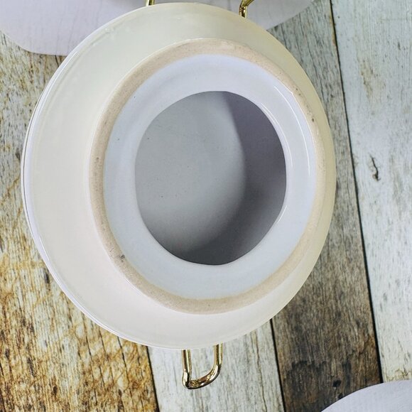 Vintage EUROPEAN COFFEEHOUSE White Gold Letters Ceramic Airtight 8.5"T Canister - Picture 8 of 16